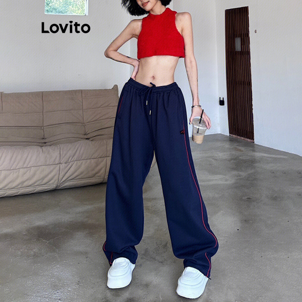 Quần cạp trễ trơn Lovito cho nữ LNA11032 (màu xanh navy)