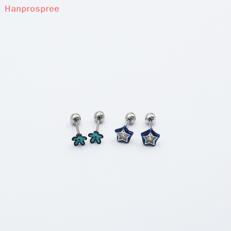 1 Đôi Khuyên Tai Hình Hoa / Ngôi Sao Đính Đá Zircon Dễ Thương Cho Nữ