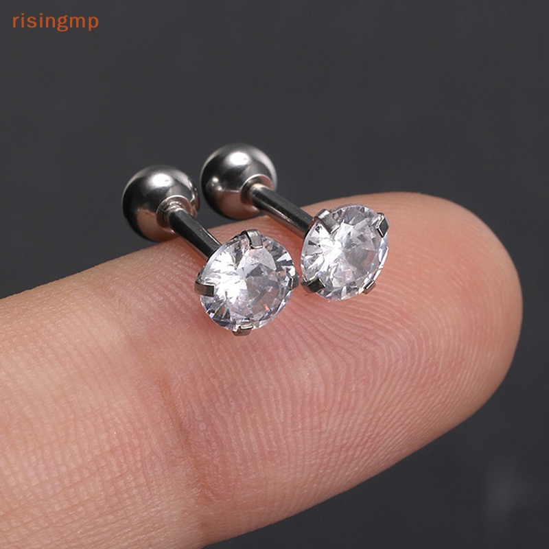 1 Đôi Bông Tai Pha Lê Nhiều Màu 5mm Thời Trang Nữ