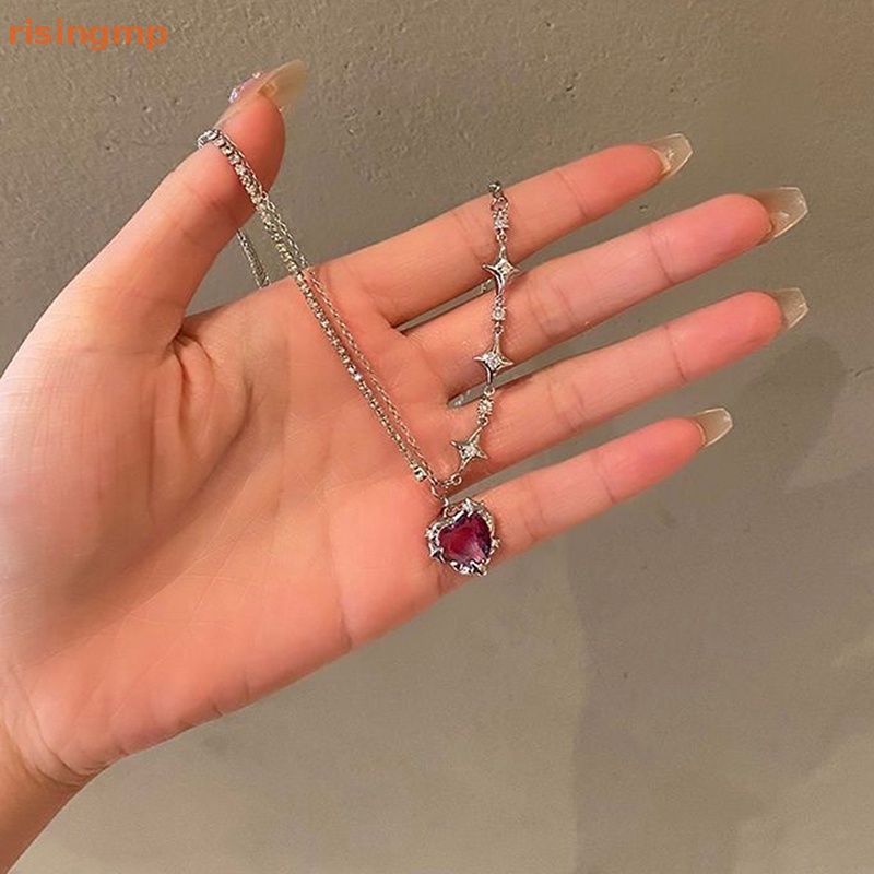 Vòng cổ Mặt Trái Tim Đính Đá Thời Trang Hàn Quốc Y2k