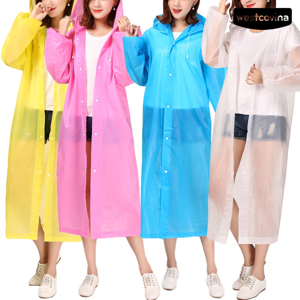 [COD]☁Áo Mưa Dáng Dài Có Mũ Trùm Chống Nước Có Thể Tái Sử Dụng Cho Nam Nữ