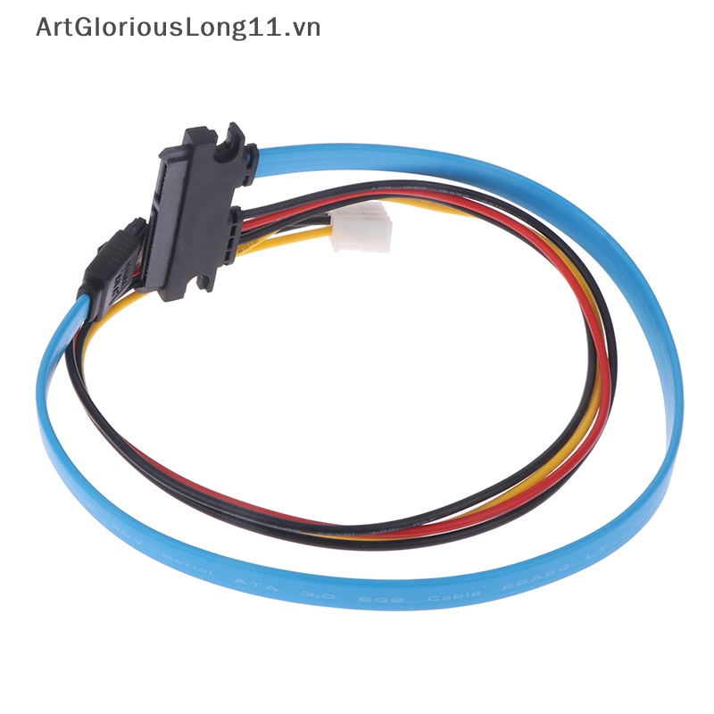 Dây Cáp Tích Hợp Nguồn Ổ Cứng 4Pin SATA 3.0 Male Sang SATA 22Pin (7 + 15Pin) 40cm.