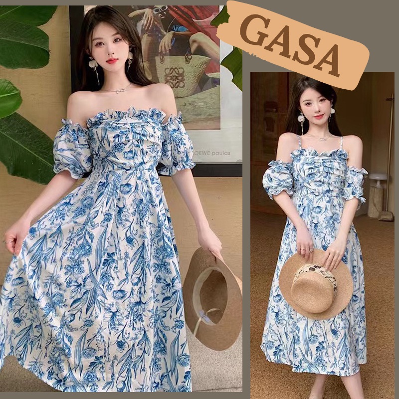 Đầm Hai Dây Họa Tiết Hoa Xinh Xắn Phong Cách Pháp Cho Nữ