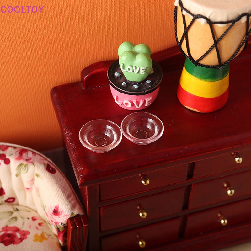 Mô Hình Chén Dĩa Trong Suốt Trang Trí Nhà Búp Bê Tỉ Lệ 1: 12