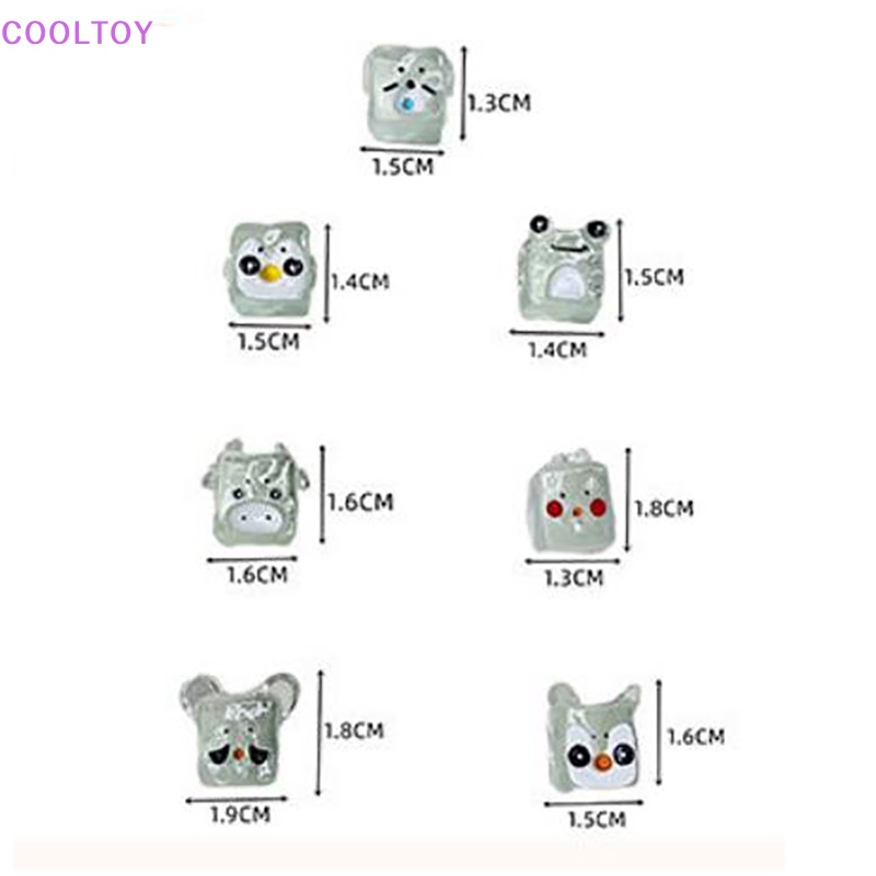 Cooltoy Bộ 5 Khối Đá Phát Sáng Mini Bằng Nhựa Resin Hình Động Vật / Cáo / Chim Cánh