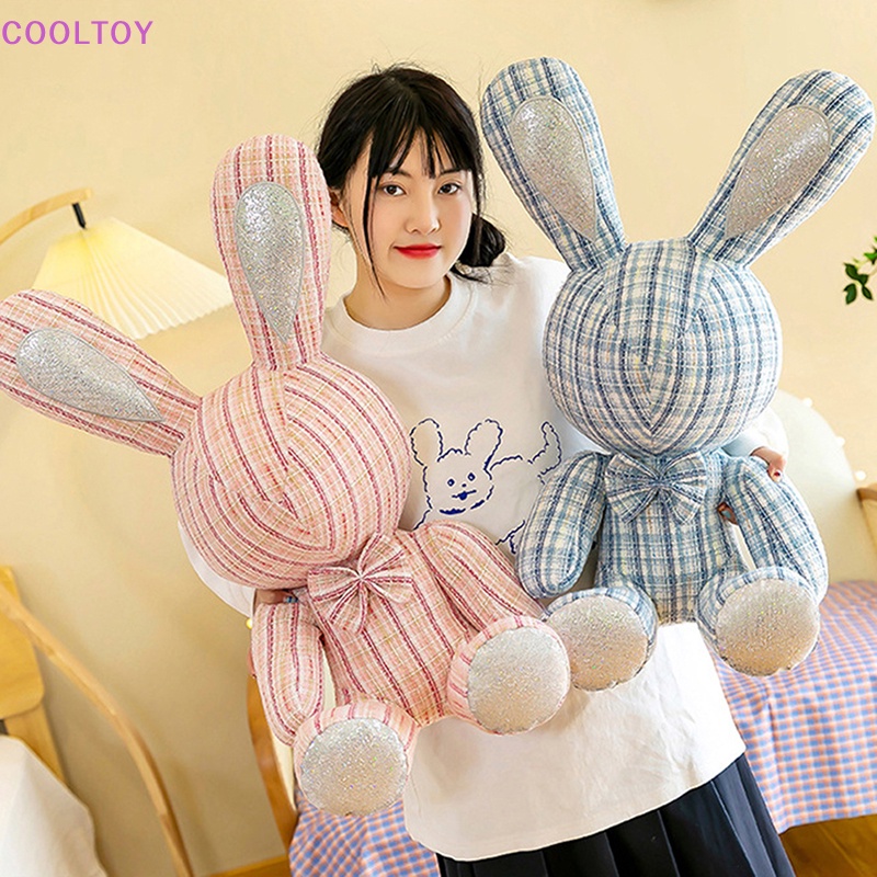 Cooltoy Búp Bê COOLTOY COOLTOY 40cm Thỏ Kim Cương Nơ Với &amp; Không Có Đôi Mắt Vải Sọc