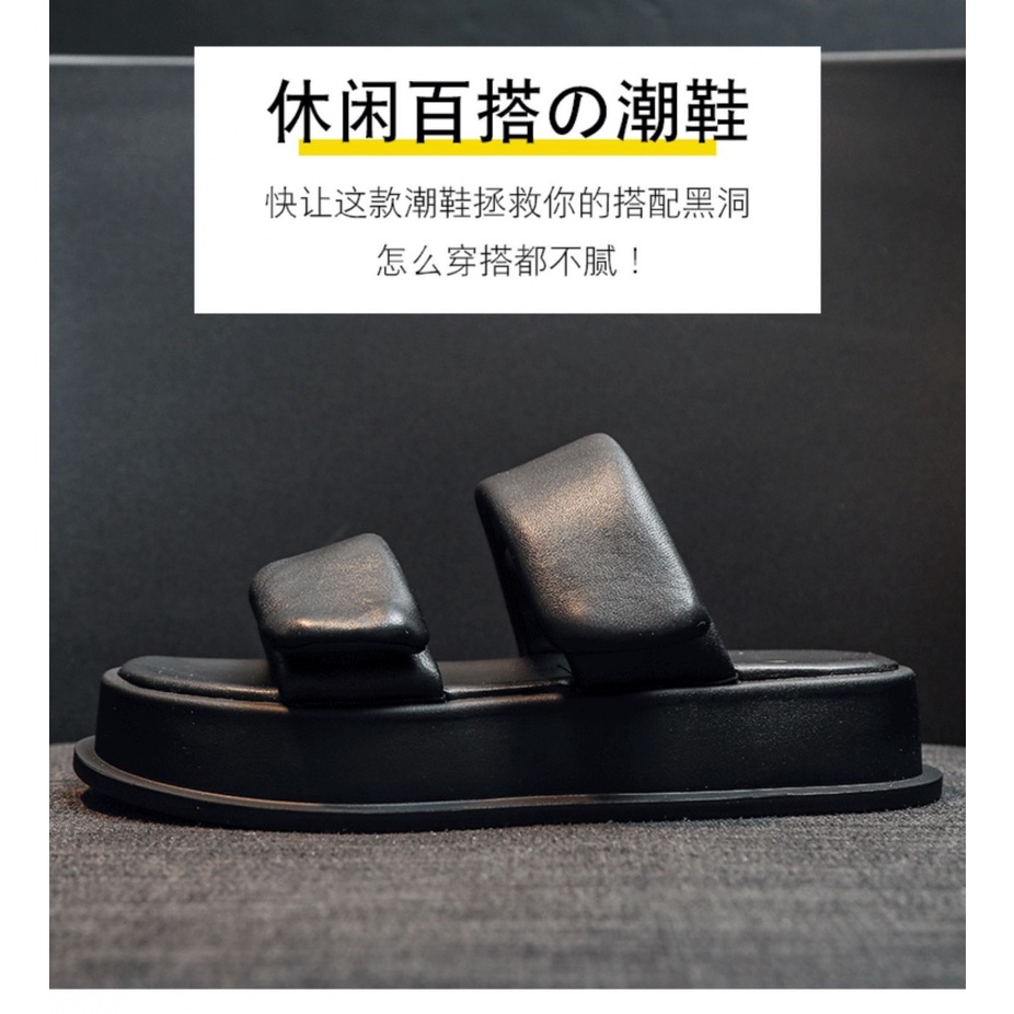 Duoya Dép Da Mềm Quai Dán Dày Dặn Có Thể Điều Chỉnh Thời Trang Mùa Hè Cho Nữ