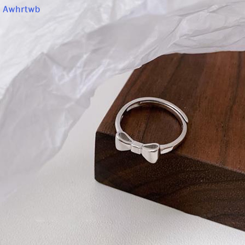 Nhẫn Bạc Họa Tiết Nơ Đơn Giản Thời Trang Cao Cấp Có Thể Điều Chỉnh Cho Nữ Mới