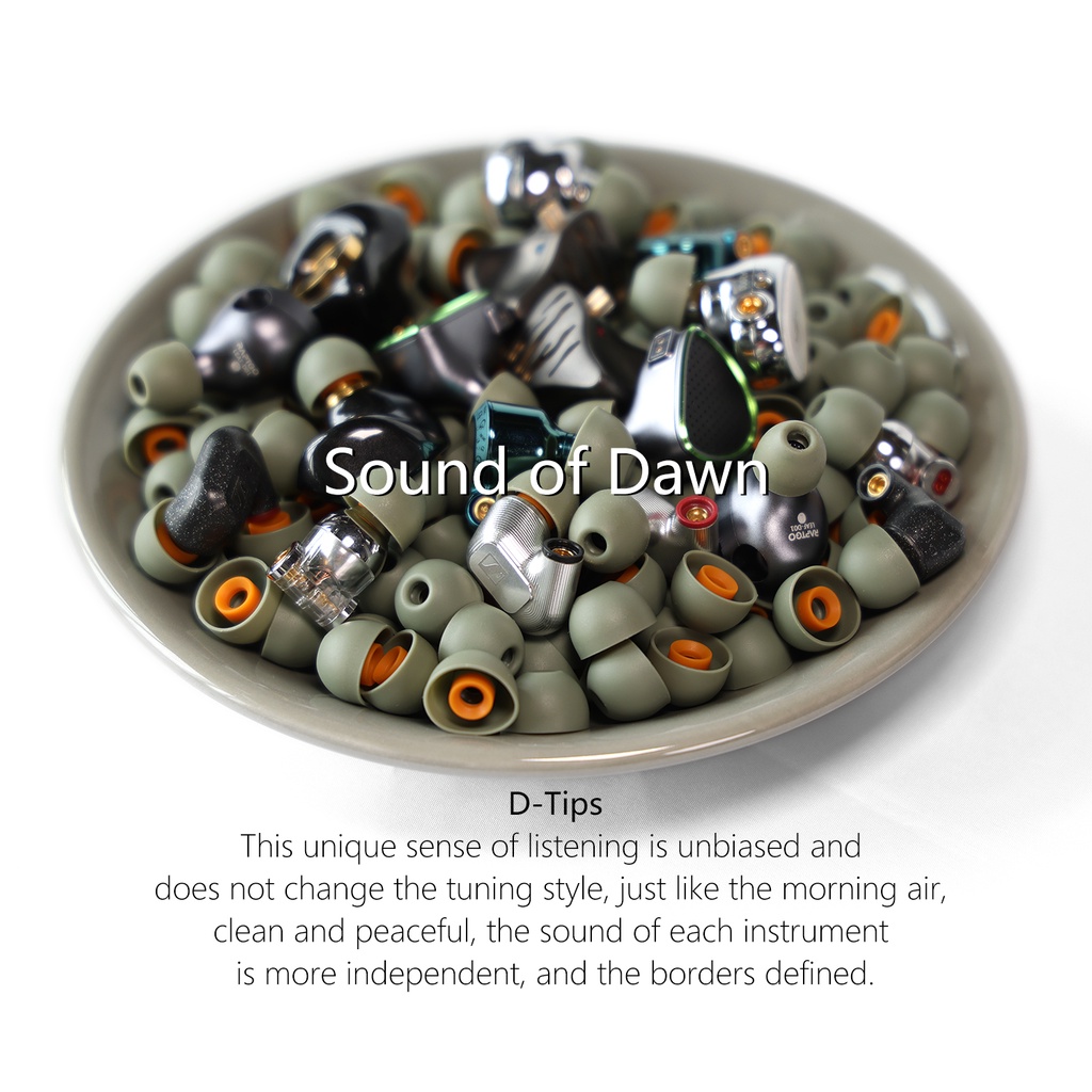 DD ddHiFi ST35 D-Tips IEM Ear Tips, Replacement Silicone Earbud Tips with Storage Box, 3 Pairs of S / M / L or Mixed Sizes