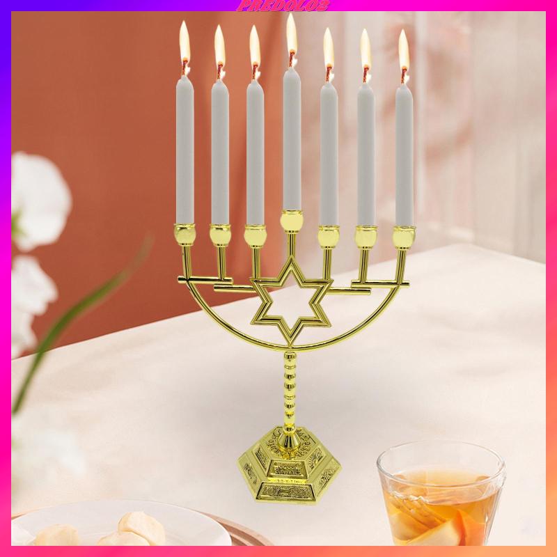 Set 2 Giá Đỡ Đèn Cầy 7 Đầu Hanukkah Menorah Để Bàn Trang Trí Tiệc Cưới