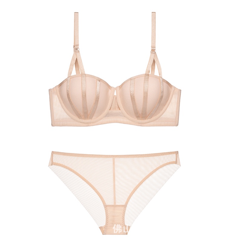 Set Áo Lót Nâng Ngực + Quần Lót Thiết Kế Mỏng Quyến Rũ Thời Trang Theo Phong Cách Pháp Cho Nữ