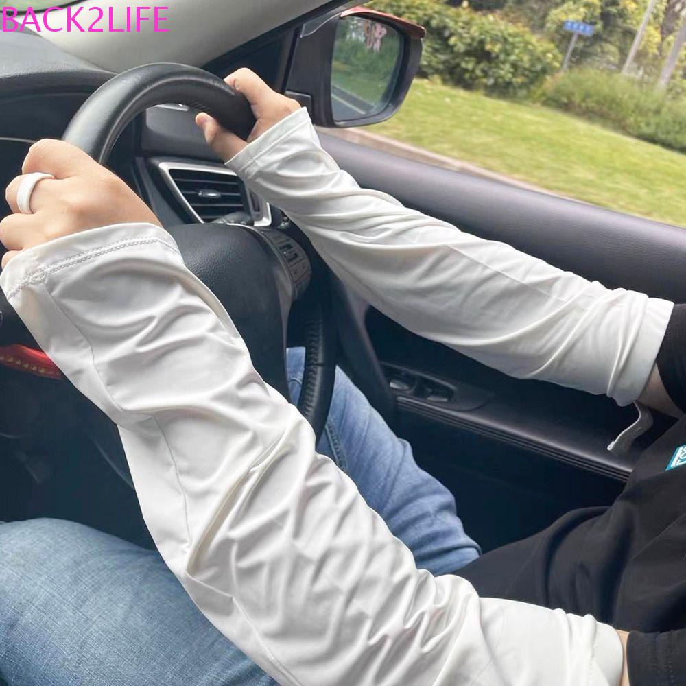 Găng Cánh Tay Chống Nắng UV Co Giãn Thoáng Khí Màu Trơn Dùng Khi Lái Xe BACK2LIFE