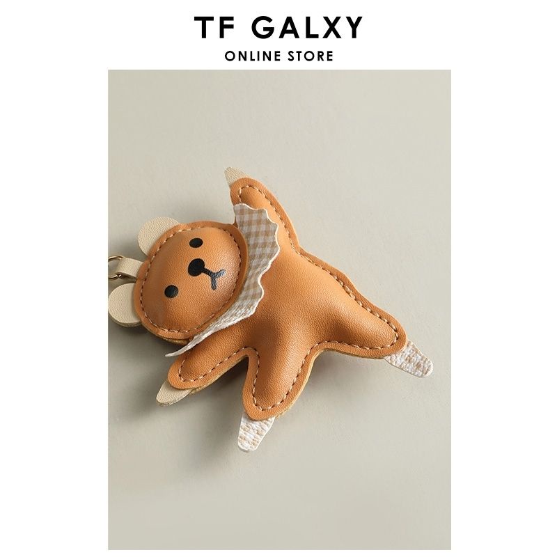 Móc Khóa Da Hình Gấu Hoạt Hình Dễ Thương