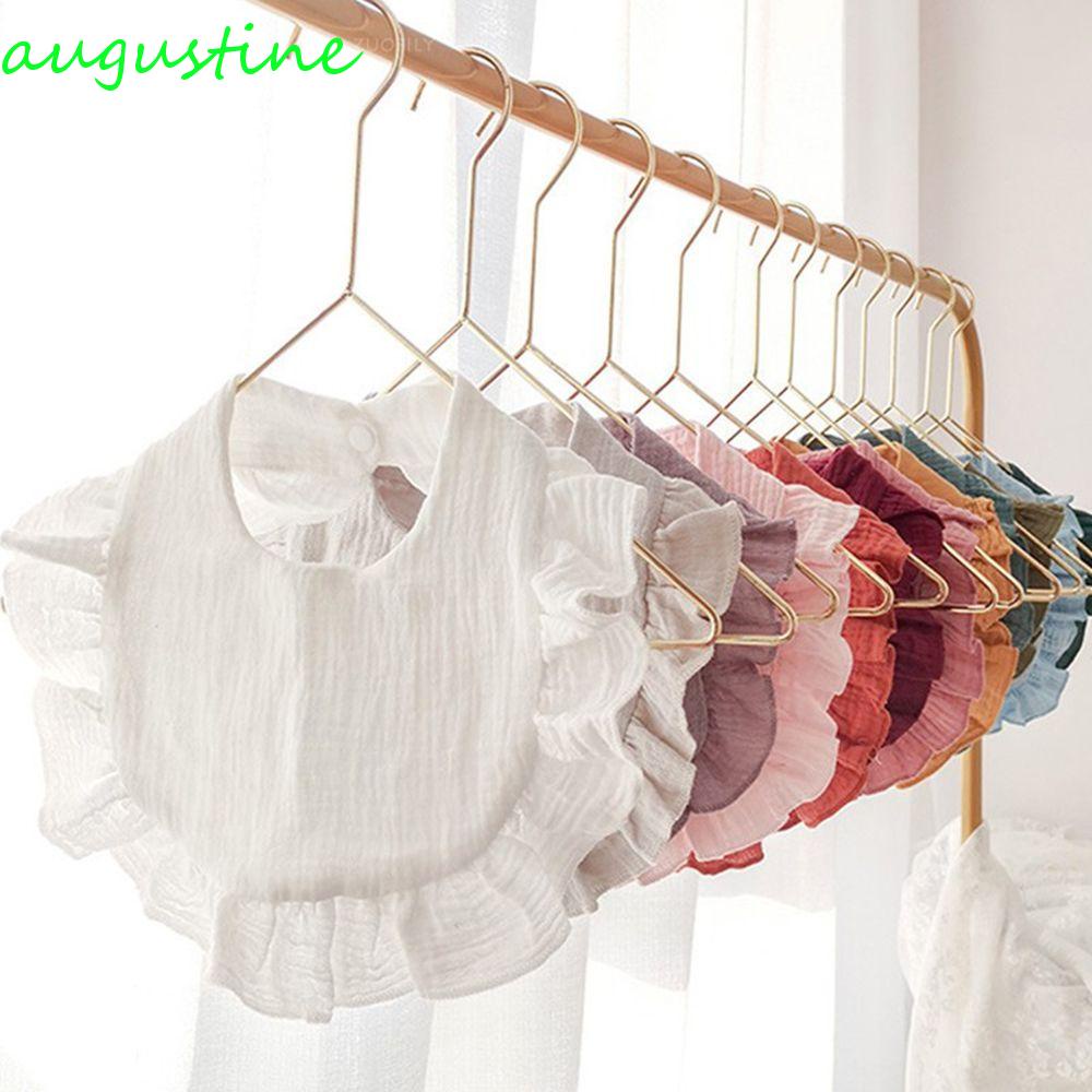 Yếm Ăn Bằng Cotton Màu Trơn Có Nút Bấm Dành Cho Bé Sơ Sinh