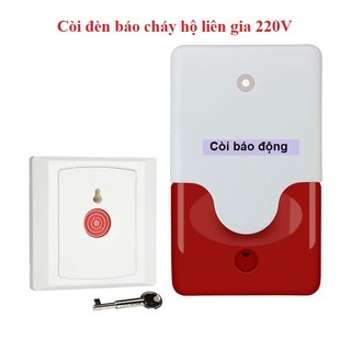 Còi đèn báo động SOS01, còi hú đèn nháy báo động báo cháy hộ dân cư
