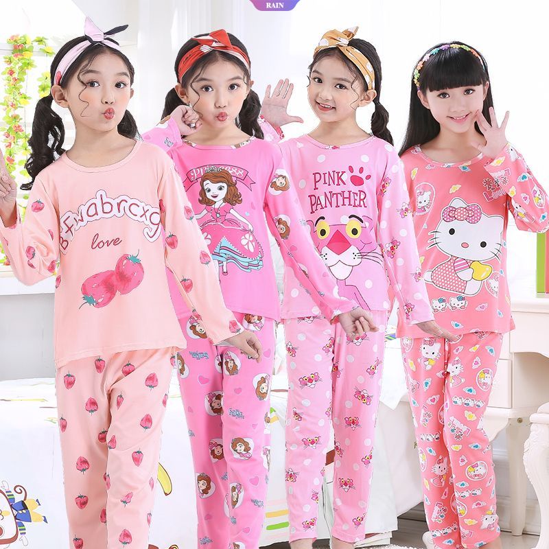 Bộ Đồ Ngủ Tay Dài Dáng Rộng In Hoạt Hình Snoopy Hello Kitty Minions Người Nhện Phong Cách Nhật Bản Đáng Yêu Cho Bé