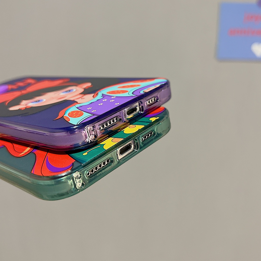 Ốp Điện Thoại TPU Mềm Trong Suốt Chống Sốc Họa Tiết Hoạt Hình Hai Mặt Cho iPhone 11 13 12 14 Pro Max
