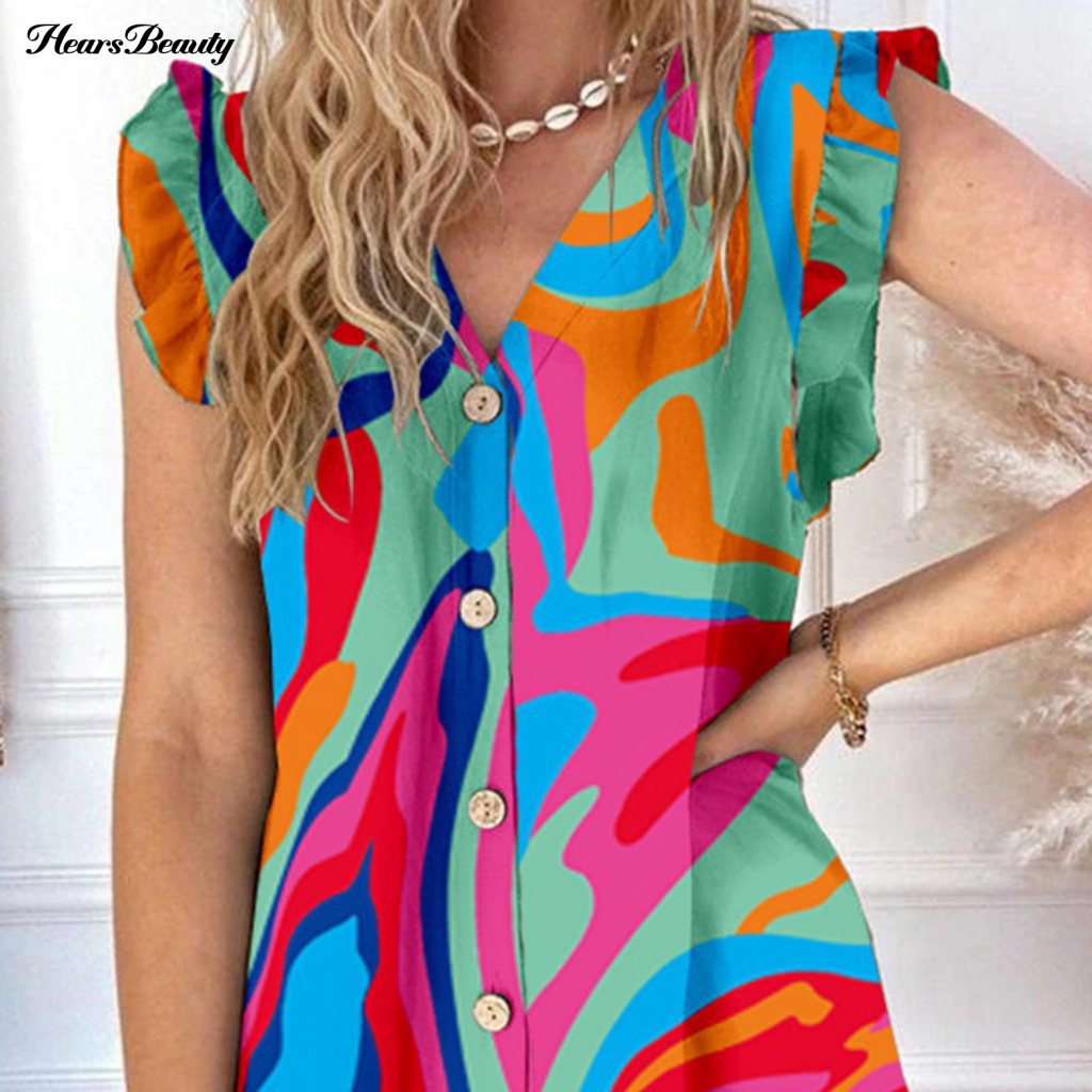 Đầm Mini Cổ Chữ V Thời Trang Xinh Xắn Cho Nữ