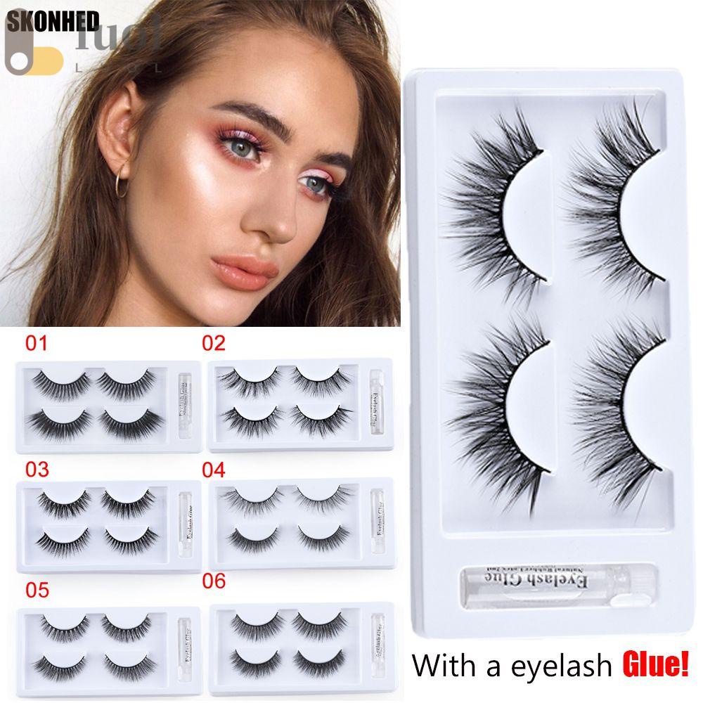 Bộ 2 Cặp Lông Mi Giả Kèm Keo Dán Có Thể Tái Sử Dụng