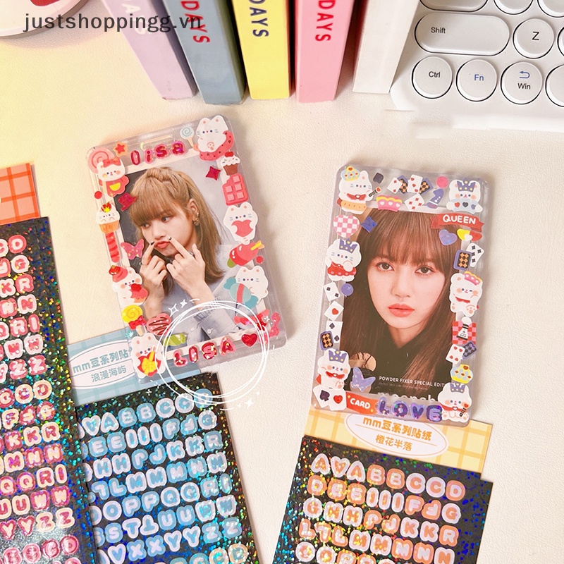 Set 4 Tấm Hình Dán Trang Trí Album Ảnh Hình Chữ Cái DIY