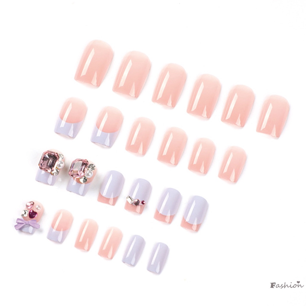 Móng Tay Giả Màu Sắc Tươi Sáng Phong Cách Pháp