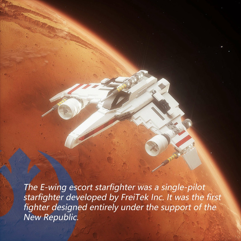 Bộ 541 Mô Hình Lắp Ráp LEGO Star Wars MOC-50114 E-Wing Starfighter 541 Mảnh Tương Thích Với Người Lớn 100%