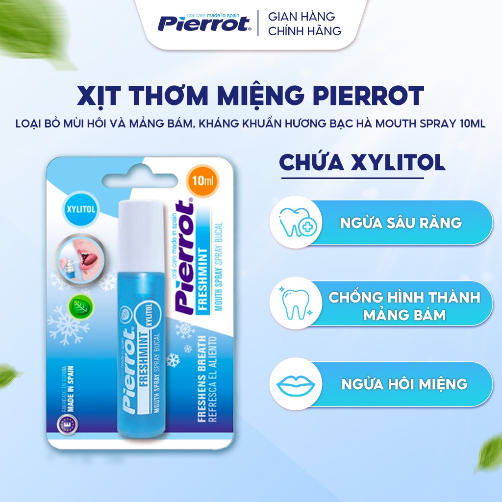 Xịt Hôn Môi Kissing Spray PIERROT The Mát Vị Bạc Hà Cho Hơi Thở Thơm Mát 10ml