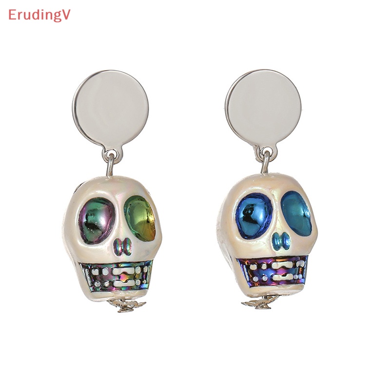 [ErudingV] Khuyên Tai Đinh Tán Hình Đầu Lâu Phong Cách Gothic Punk Hip hop Vui Nhộn Thời Trang Làm Quà Tặng Halloween Dành Cho Bạn Nữ [Mới]