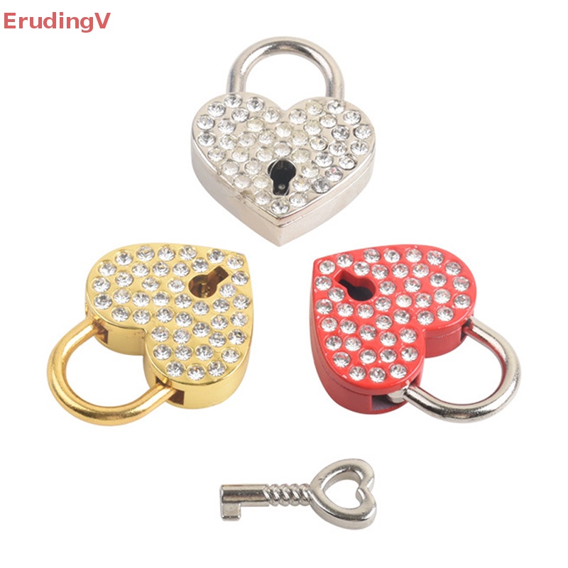[ErudingV] Ổ Khóa Hộp Trang Sức Trái Tim Mini Thời Trang Kèm Chìa Khóa Túi Hành Lý Trang Trí [Mới]