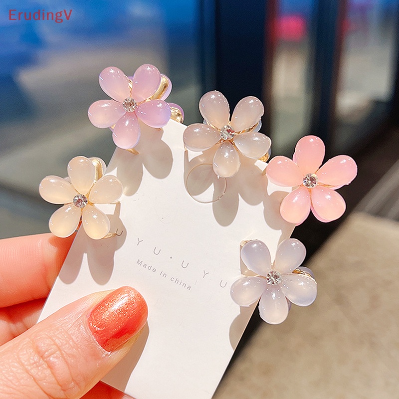 Bộ 2 Kẹp Tóc Hai Mặt Hình Hoa Pha Lê Bằng Hợp Kim Thời Trang Mùa Hè Cho Nữ