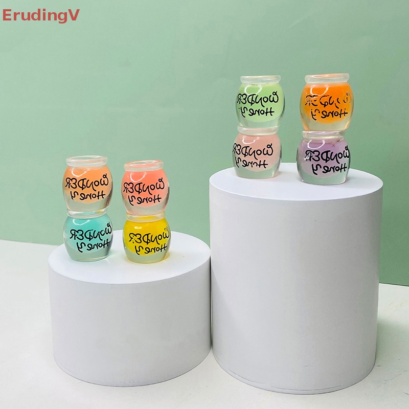 Bộ 2 Hũ Mật Ong Mini Bằng Nhựa Resin Dạ Quang Trang Trí Tiểu Cảnh / Nhà Búp Bê