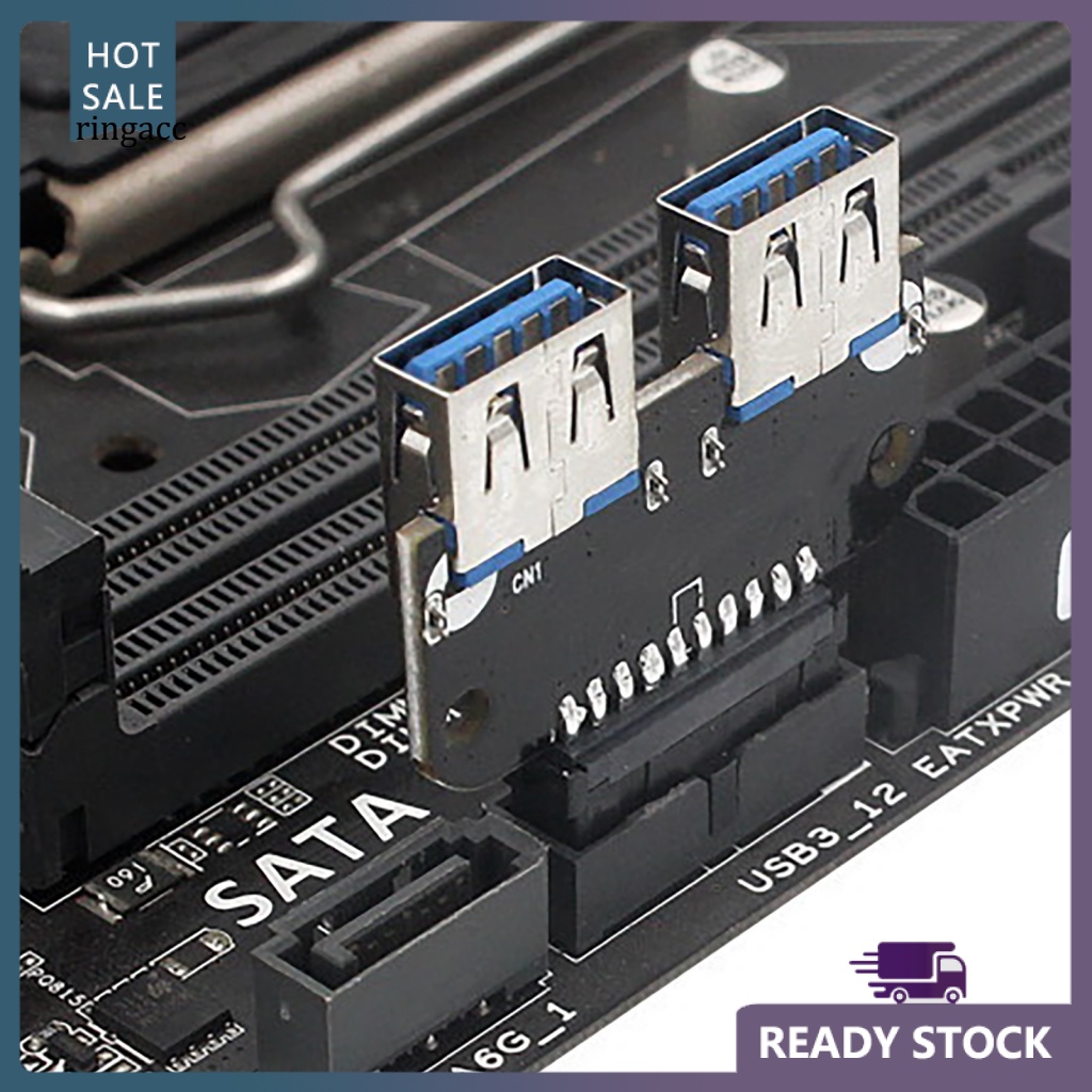 Bo Mạch Chủ Chuyển Đổi Usb 3.0 19 / 20 Pin Sang Hai Cổng Usb 3.0 Mini Cho Máy Tính Bàn