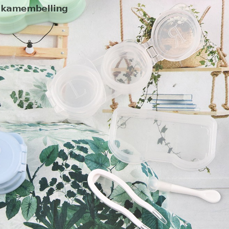 Kamembelling Hộp Đựng Kính Áp Tròng Kèm Nhíp Màu Macaron Phong Cách Đơn Giản Nhỏ Gọn Tiện Dụng Mang Theo Du Lịch Cho Nữ