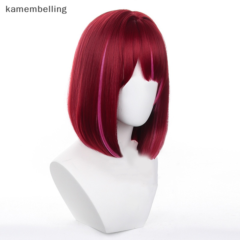 Tóc Giả Ngắn 34cm Màu Đỏ Tím Hóa Trang Nhân Vật Oshi No Ko Arima Kana