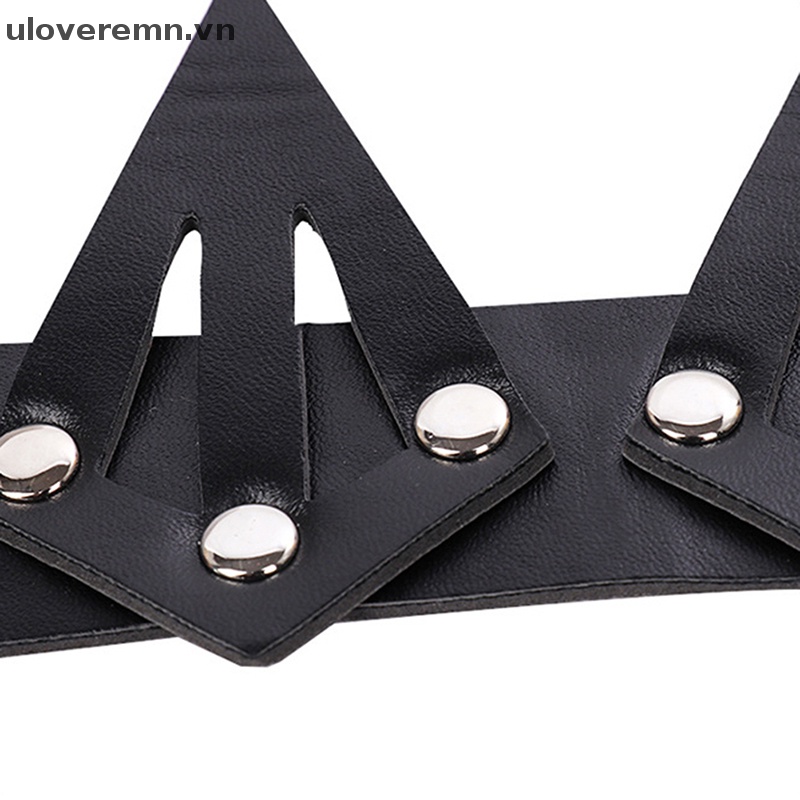 Băng Đô Cài Tóc Bằng Da Hình Vương Miện Phong Cách Gothic