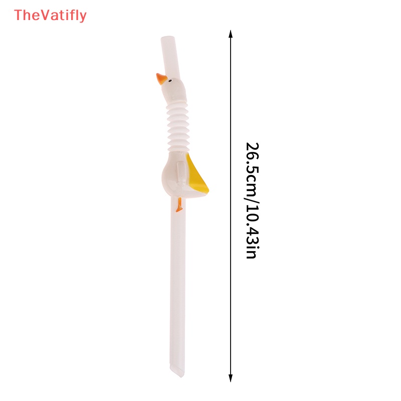 [Thevalifly] 1 Ống Hút Lông Ngỗng Dài Thời Trang Có Thể Tái Sử Dụng Đường Kính Lớn