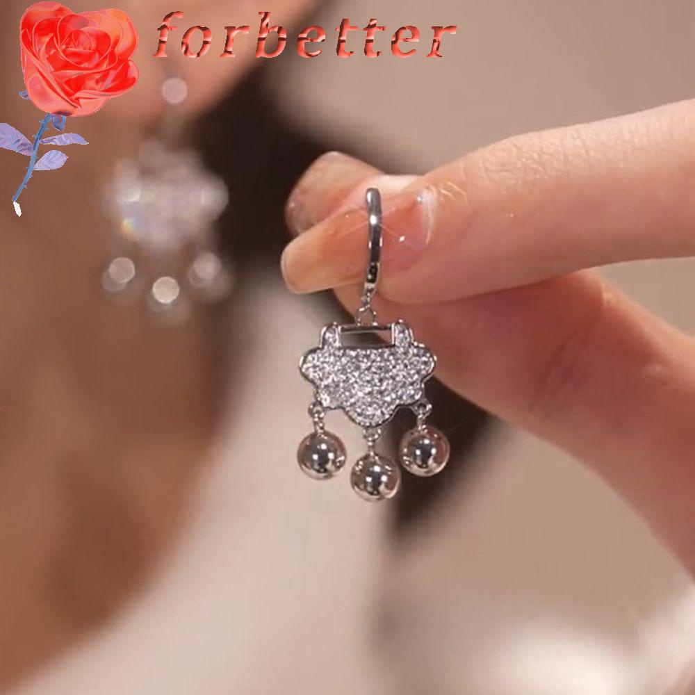 Bông Tai Hình Ổ Khóa Dáng Dài Phong Cách Trung Hoa Độc Đáo Thời Trang