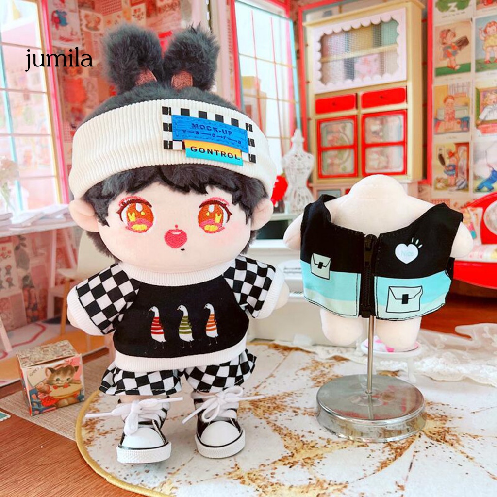 1 Bộ Đồ Chơi Búp Bê Gồm Áo Khoác + Quần + Băng Đô Cài Tóc Mềm Mại Dễ Thương