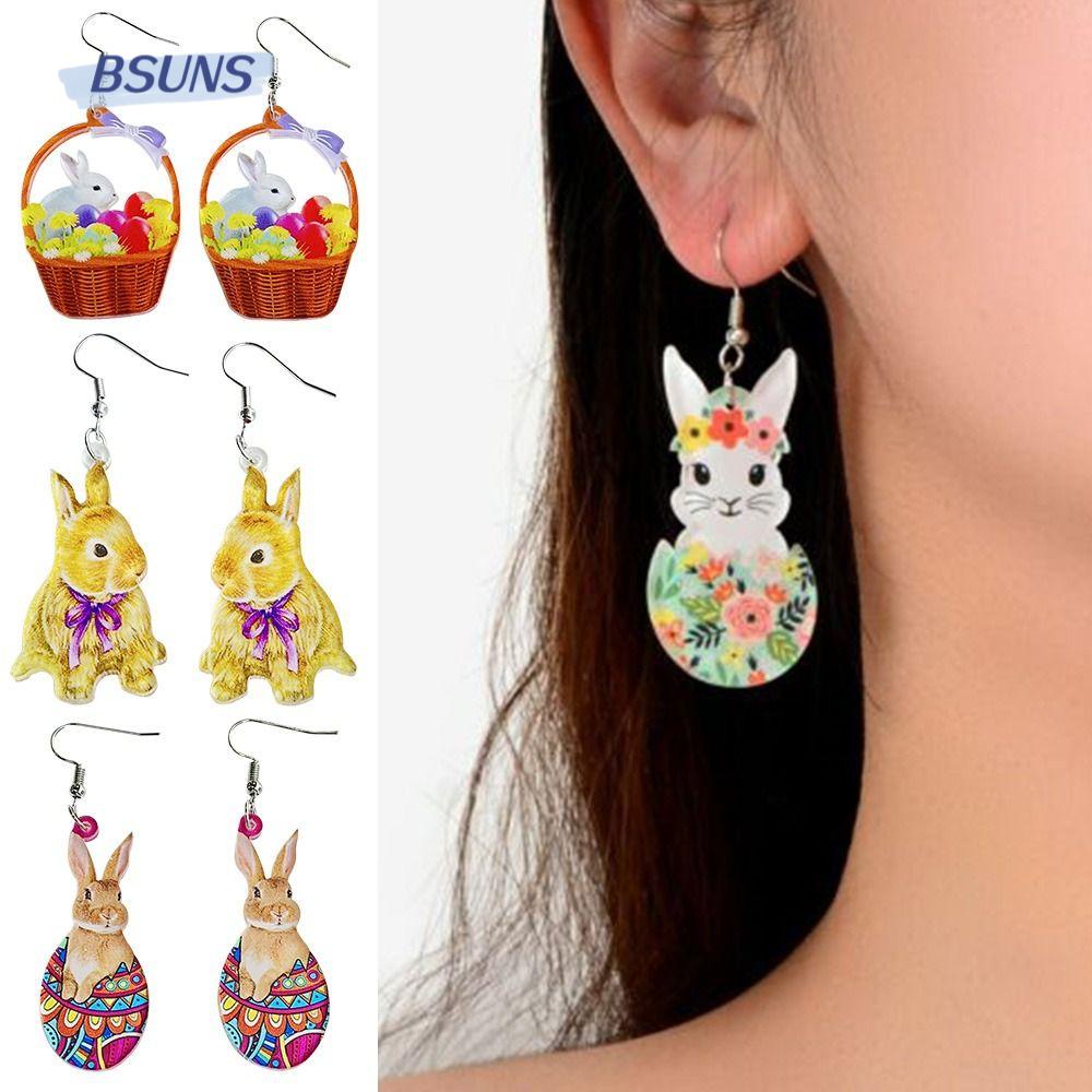 Set 3 Đôi Bông Tai Hình Thỏ Hoạt Hình Dễ Thương