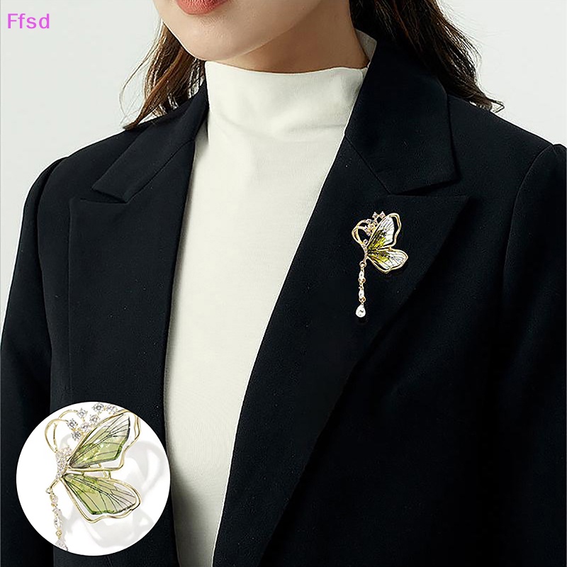 {Ffsd} Trâm Cài Áo Tua Rua Hình Bướm Trong Suốt Đính Đá Nhẹ Nhàng Dễ Phối Đồ Cho Quần Áo Corsage * Hàng Bán Chạy