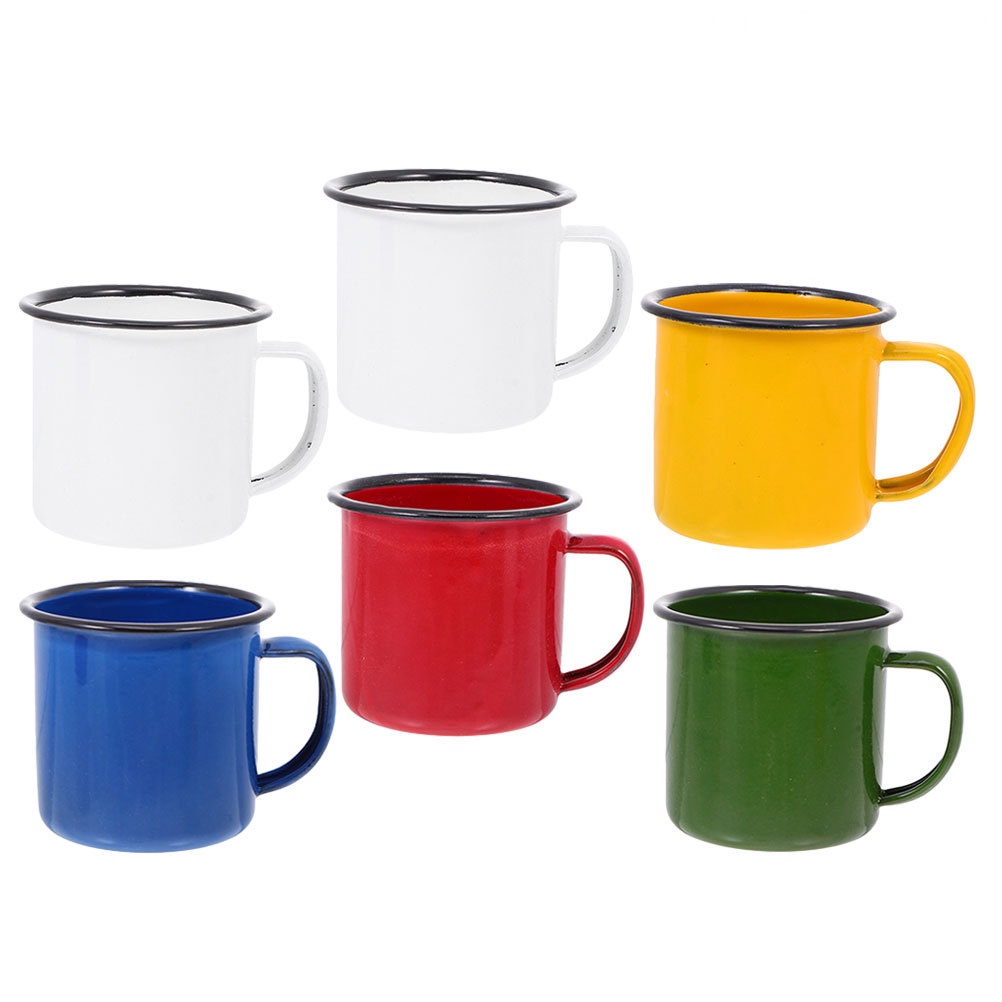 Cốc Uống Trà Cà Phê Bằng Kim Loại Tráng Men 6cm Cho Văn Phòng / Trẻ Em