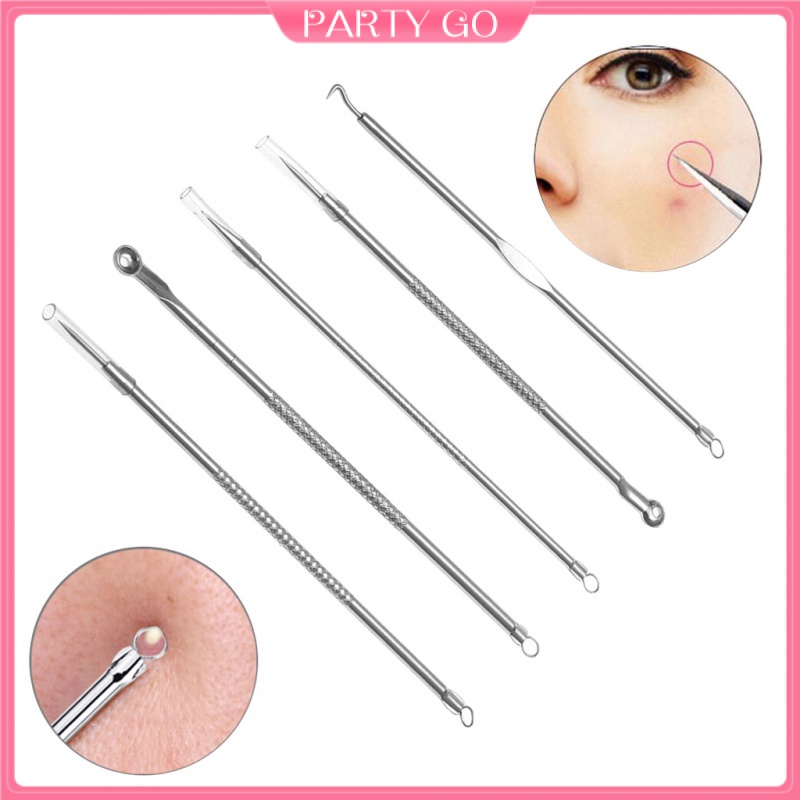 Bộ 5 Dụng Cụ Nặn Mụn Bằng Thép Không Gỉ Chuyên Nghiệp