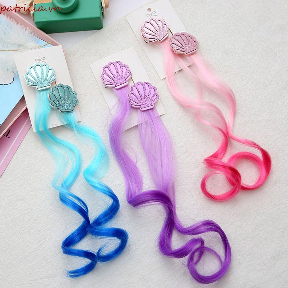 Tóc Giả Vỏ Sò Nhiều Màu Sắc Chất Lượng Cao Trang Trí Tóc Đuôi Ngựa Cho Bé Gái