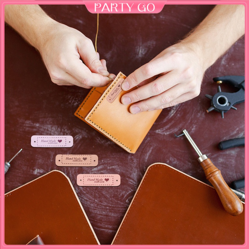 Set 60 Miếng Nhãn Bằng Da Nhiều Màu Dùng Để May Vá Quần Áo