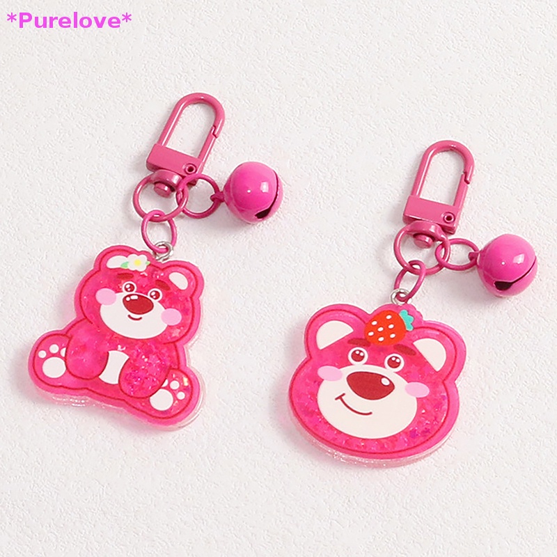 Móc Khóa Hình Gấu Dâu Tây Xinh Xắn Mới