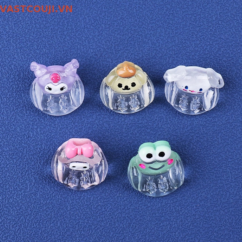 SANRIO Bộ 5 Đồ trang trí Búp Bê Hoạt Hình Melody Cinnamon Kuromi Mini Dạ Quang Trang Trí Tiểu Cảnh