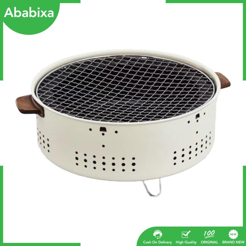 Vỉ Nướng Hình Tròn 12.2x5.5inch Tay Cầm Bằng Gỗ Chống Bỏng Siêu Bền Tiện Dụng Mang Theo Du Lịch Dã Ngoại