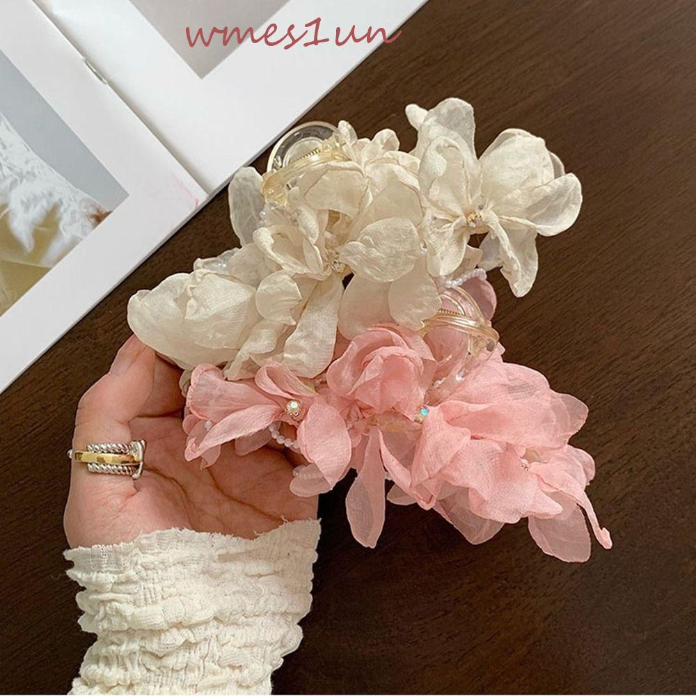 Kẹp Tóc Hình Hoa / Cá Mập Phối Lưới Phong Cách Ngọt Ngào WMES15H Cho Nữ