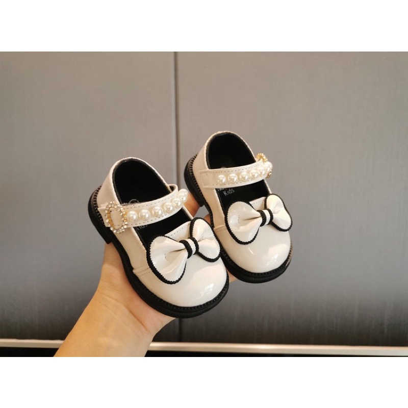 Giày búp bê quai dán đính ngọc mềm êm nhẹ chống trơn trượt cho bé yêu