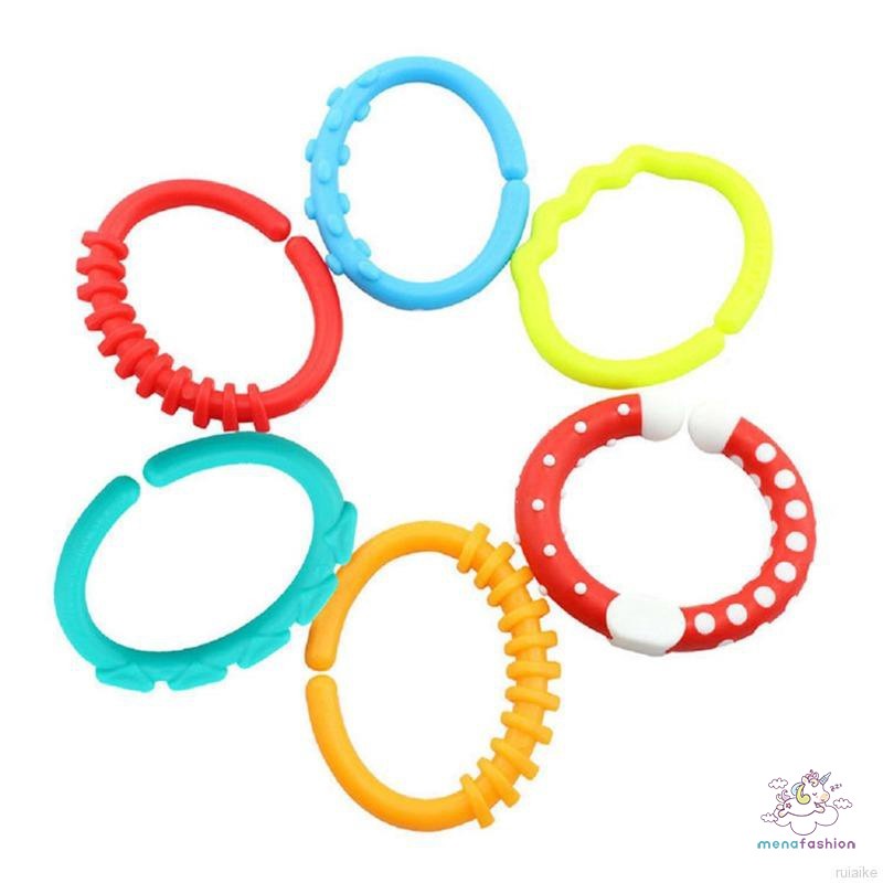 Mới set 6 Vòng Tròn Màu Cầu Vồng Đồ Chơi Cho Bé